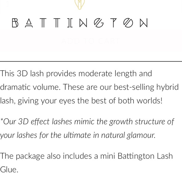 Battington Beauty Lashes 3D Silk Monroe with Invisible Glue - Picture 2 of 10